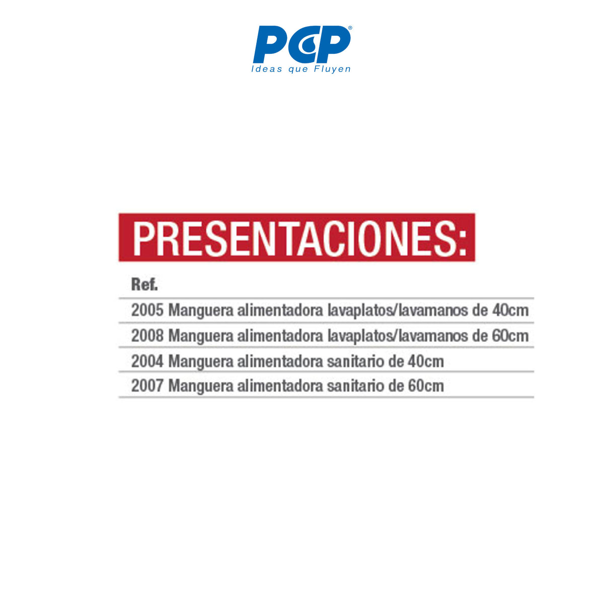 Mangueras alimentadoras lavaplatos/lavamanos y sanitario